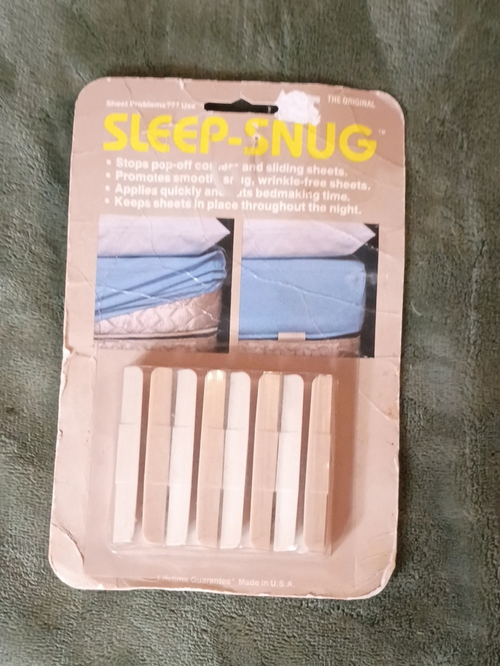 Vintage Sleep-Snug Sheet Fasteners in White